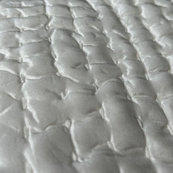 Quince Silk Pick Stitch Sham Set of 2 20x26 Ivory Standard White Cotton Bedding - Picture 8 of 9